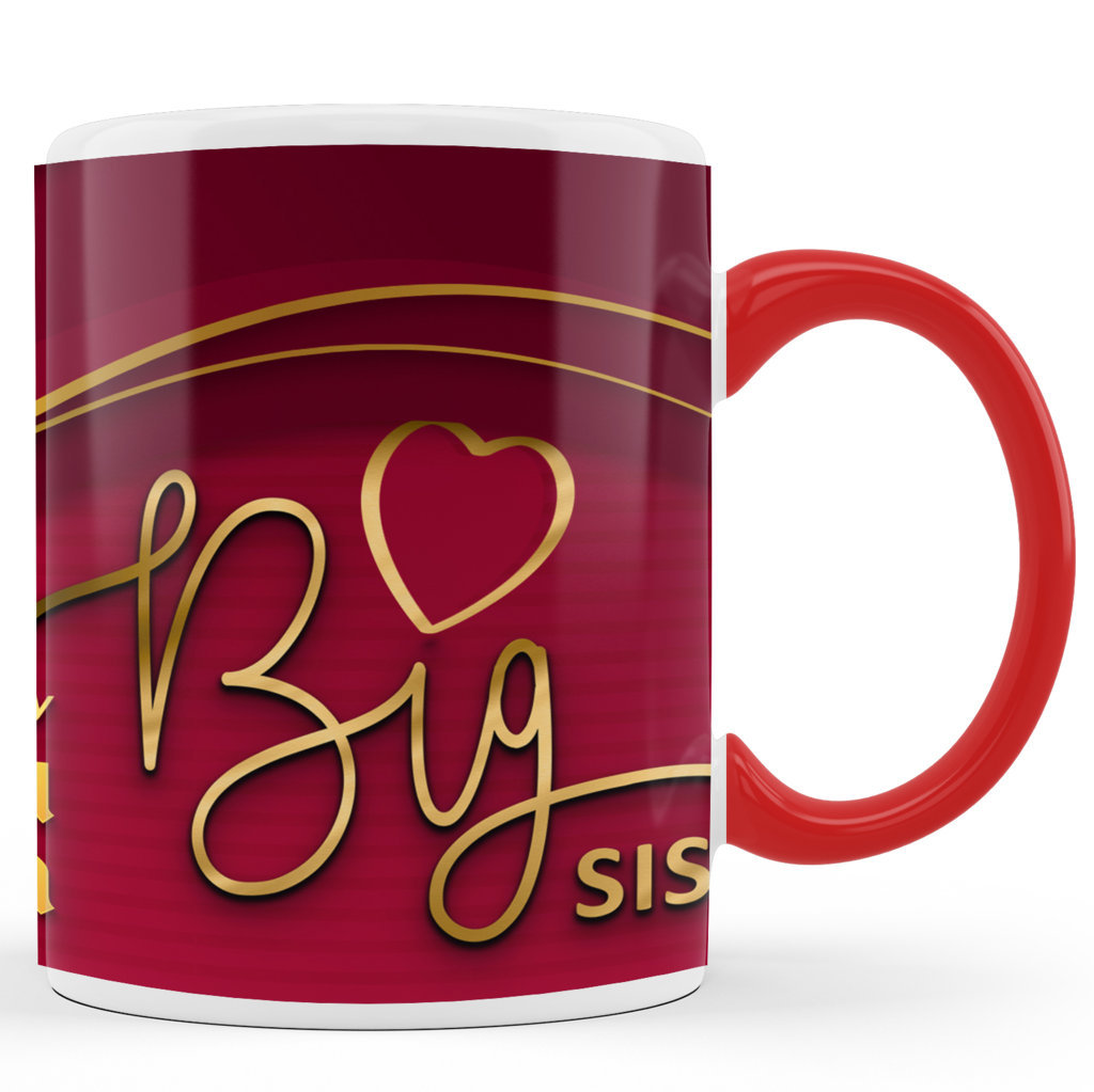Printed Ceramic Coffee Mug | Siblings | Raksha Bandhan | Big Sister |325 Ml. 